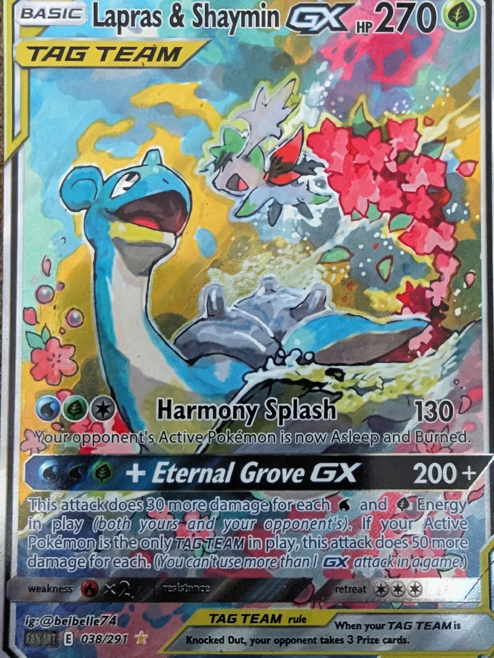 Lapras & Shaymin GX Decorative Art Print - Blue